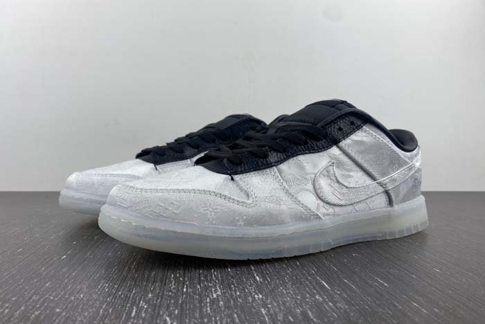 CLOT x fragment x Nike Dunk Low Colorway: White/Black FN0315-110