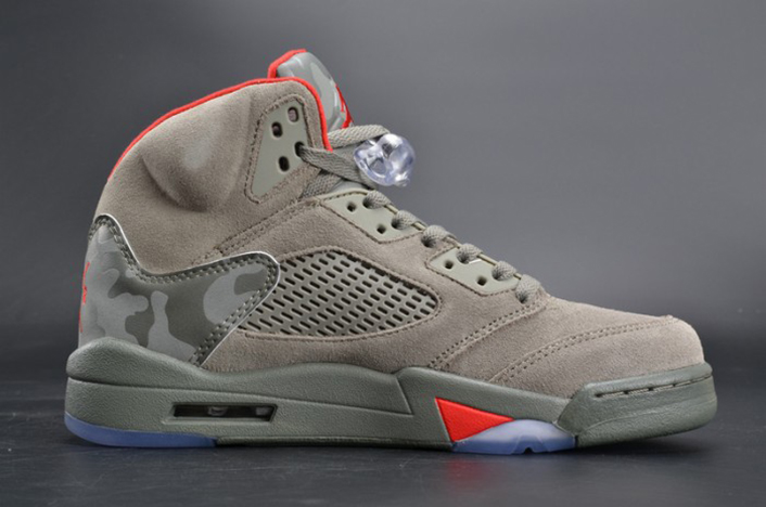 Bape x Air Jordan 5 Trophy Room“Camo” university red mens 136027-051